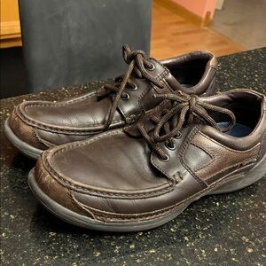 Hush Puppies Dark Brown Leather Oxfords size 9 extra wide